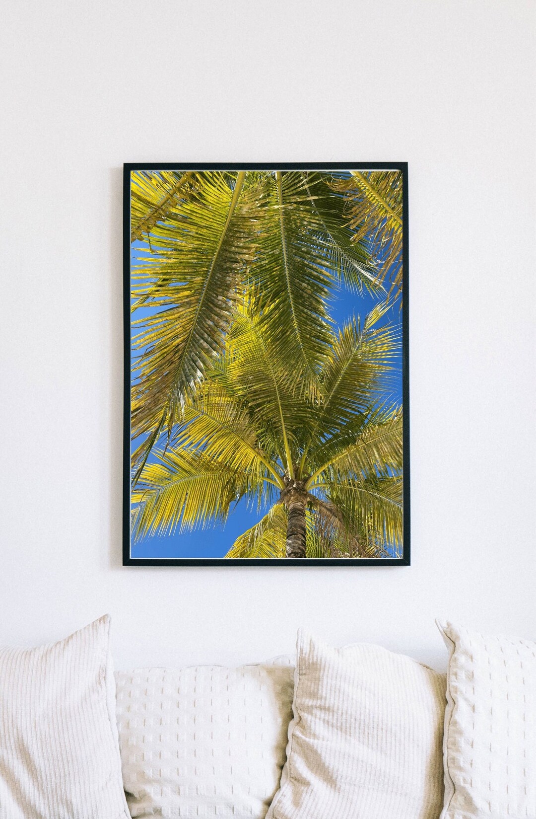 Tropical Palm Tree Beach Wall Art. A3 A4 A5 Wall Decor in Digital