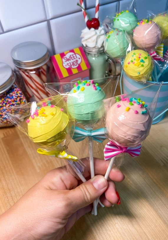 SET OF THREE Fake Cake Pop Faux Cake Pop Spring Etsy