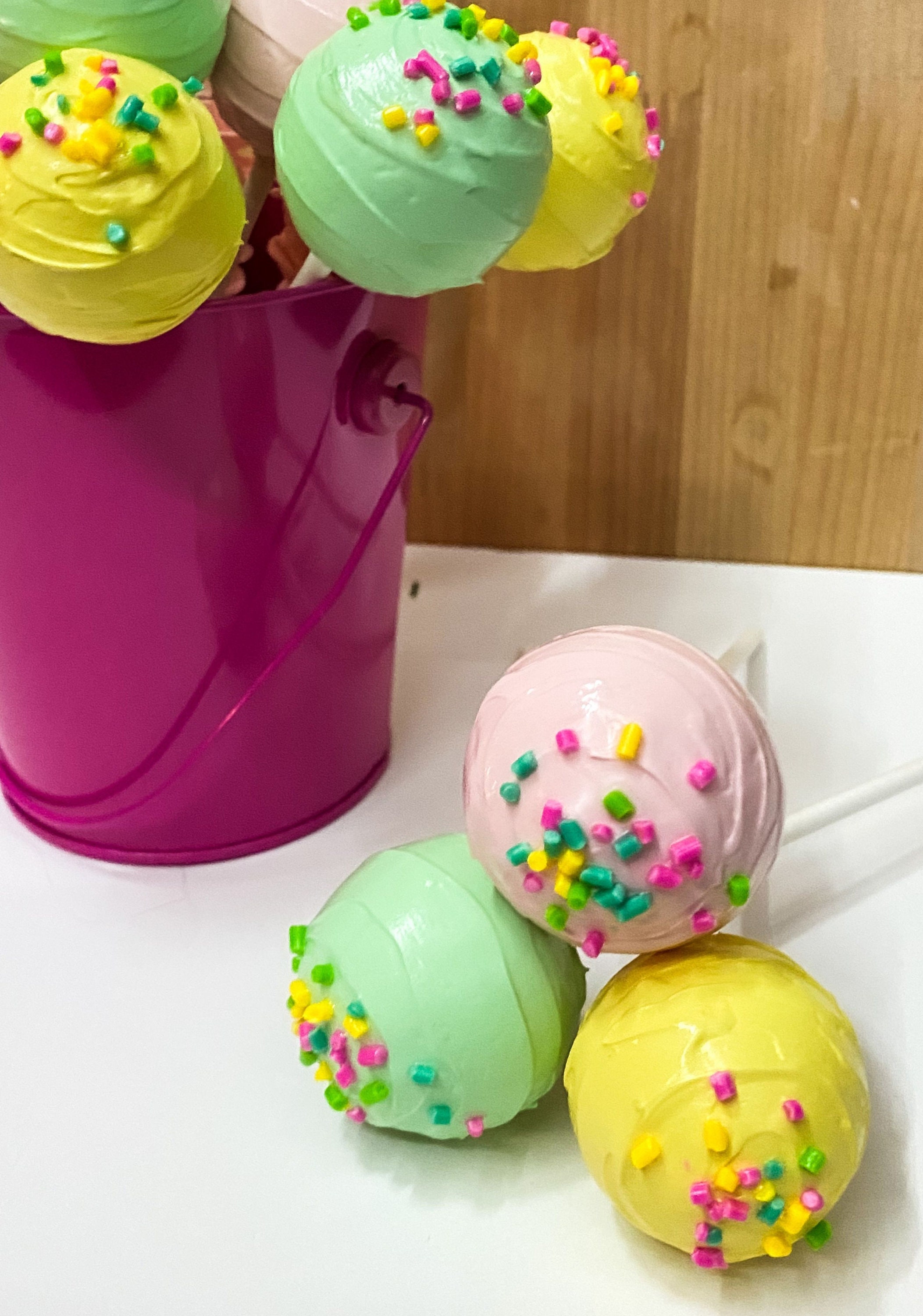 SET OF THREE Fake Cake Pop Faux Cake Pop Spring Etsy