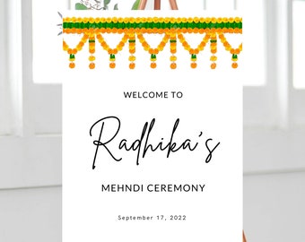 Signo de boda indio, signo de bienvenida, signo de boda de Punjabi