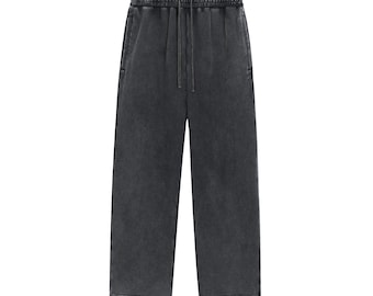 Pantaloni della tuta pesanti Snow Wash – Pantaloni oversize in cotone con coulisse, pantaloni da jogging unisex vintage streetwear