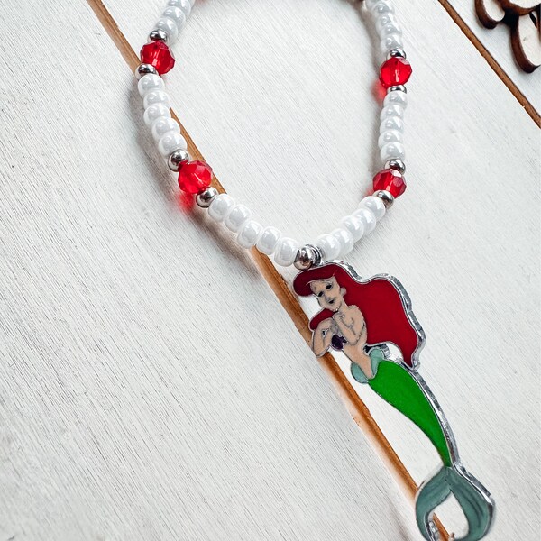 Little Mermaid Bracelet,Personalized Bracelet, Arm Candy,Mermaid Charm,Disney jewelry, Disney Bracelet