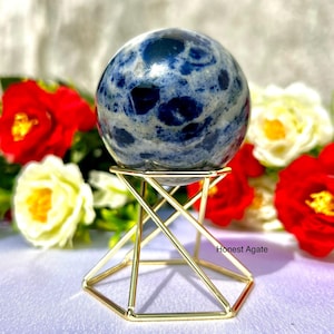 Polished Sodalite Sphere: 45MM Crystal Ball for Clarity & Intuition