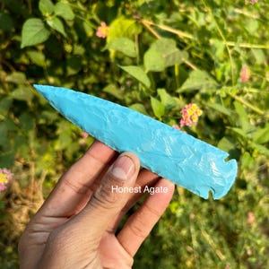 6 Inch Blue Turquoise Crystal Arrowhead - Synthetic Turquoise - Healing Arrowhead- Turquoise Arrowhead- Use For Healing And Gift - Handmade