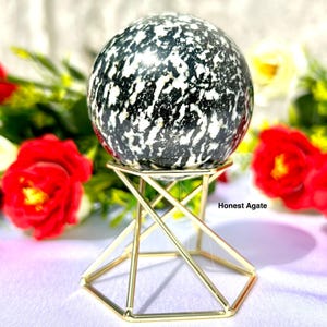 Natural 45-50MM Zebra Japser Black And White Spritual - Healing Crystal  Sphere - Home And Office Decor - Gemstone Sphere- Mediation Chakra