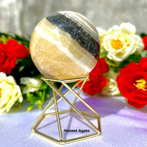 Natural High Quality Yellow Zebra Calcite Sphere - Healing crystal Sphere - Gemstone Sphere - Home And Office Decor Gifts  - Energy Crystals