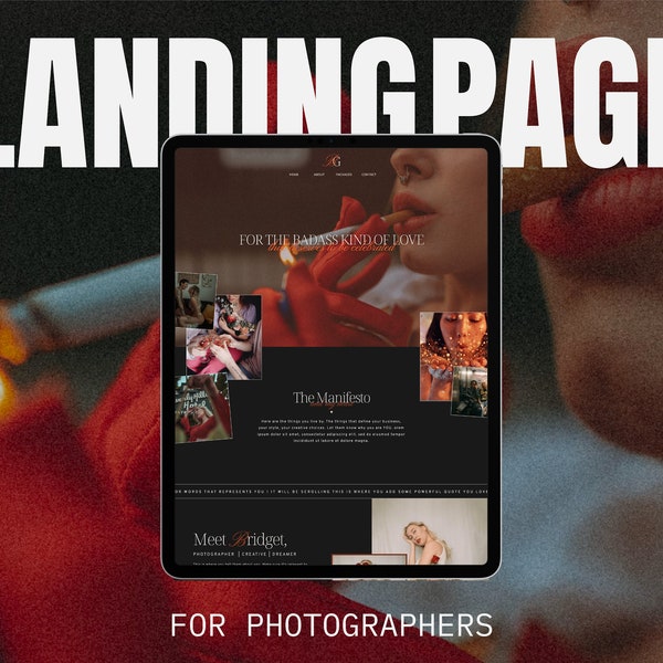 Showit Landing Page Template for Photographers, Showit Website Template for Photographer, Photography Website, Photographer Theme Website