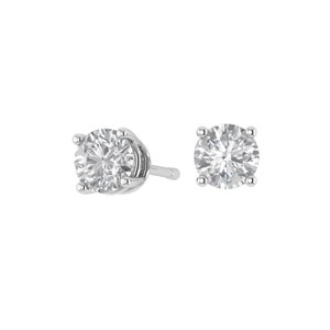 Moissanit Ohrstecker | Sterling Silber Ohrstecker |  Moissanit Ohrringe | HochzeitStag Ohrstecker für Frauen | Rundschliff Moissanit Ohrstecker