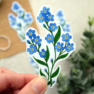 Forget-Me-Not Flower - Single Glossy Waterproof Vinyl Die Cut Sticker