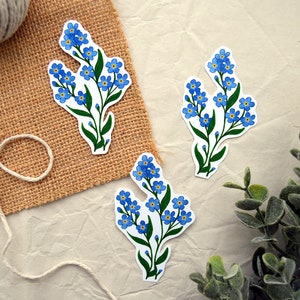 Forget-Me-Not Flower Single Glossy Waterproof Vinyl Die Cut Sticker image 2