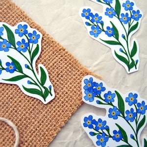 Forget-Me-Not Flower Single Glossy Waterproof Vinyl Die Cut Sticker image 3