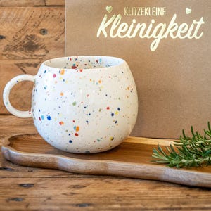 Handmade XL Ceramic Mug 500ml with Colorful Dots – Various Colors, Made in Portugal – Perfect Christmas Gift