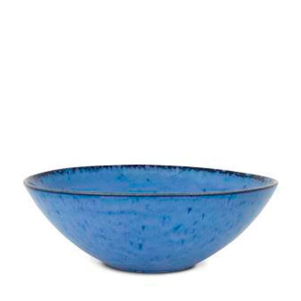 Handmade Ceramic Serving Bowls - Large Stoneware Bowls from Portugal - Blue Kitchen Decor