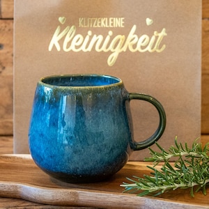 Handgemachte Keramik Jumbotasse 400 ml | Große Kaffeetasse aus Portugal | Handgetöpfert Unikat | Geschenke zu Weihnachten