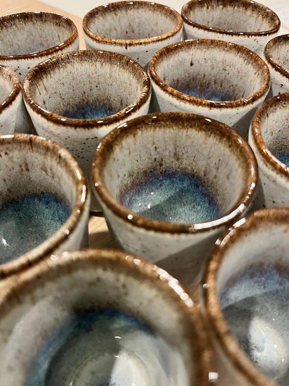 Geschenke Keramik Tasse I Kleine handgefertigte Espresso Tassen I Espressobecher im 6er Set I Geschenke I Keramik aus Portugal
