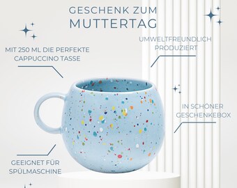 Kaffeetasse, Tasse, Keramik Tasse, Keramik Kugelbecher 250ml, handgefertigt, personalisiertes Geschenk zum Muttertag