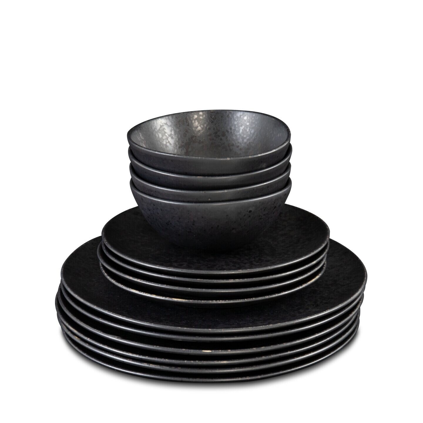 Black Dinnerware Set I Bowls & Plates Set I Stoneware Set Etsy