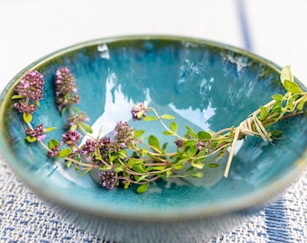 Green Stoneware Serving Bowls Handmade in Portugal | Large Ceramic Bowl