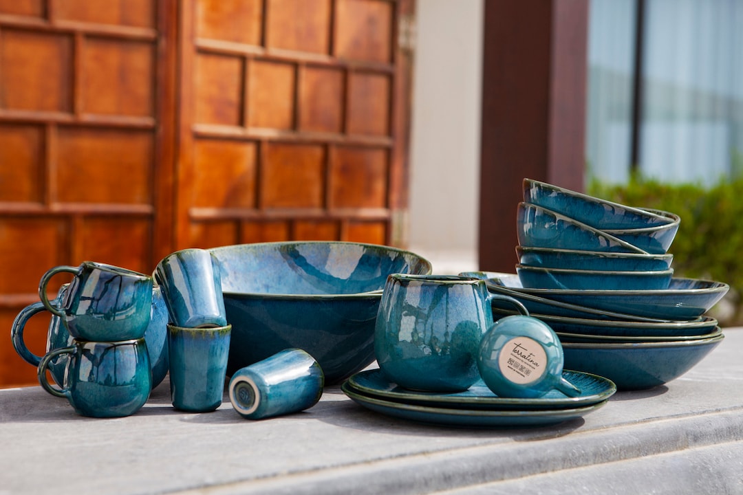 Vajilla de cerámica de 20 piezas hecha a mano para personas Regalos de  Navidad Gres portugués Cerámica Platos, cuencos y tazas México