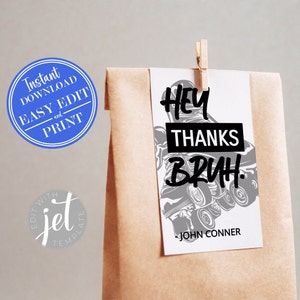 Roller Skating Party Favor Tag 2x3.5 | Skate Birthday Party | Skate Party Thank You Tags for Gift Bags | Instant Access Editable Template