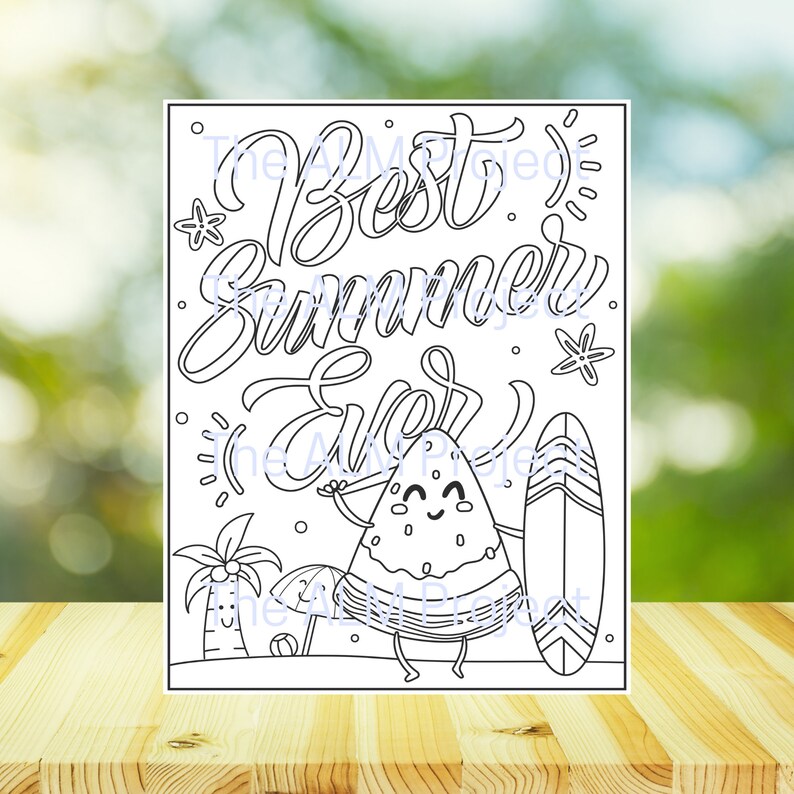 26 Kids Summer Coloring Pages Bundle, Fun Summer Coloring Book, Kids