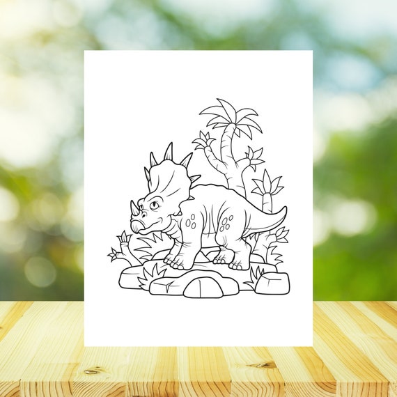 24 Kids Dinosaur Coloring Pages Printable Dinosaur Coloring Book for Boys &  Girls, Instant Download 