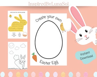 Easter Activities for Kids | Children's Colouring Pages | 6 Printable Kids Classroom Activity | Digital Download
