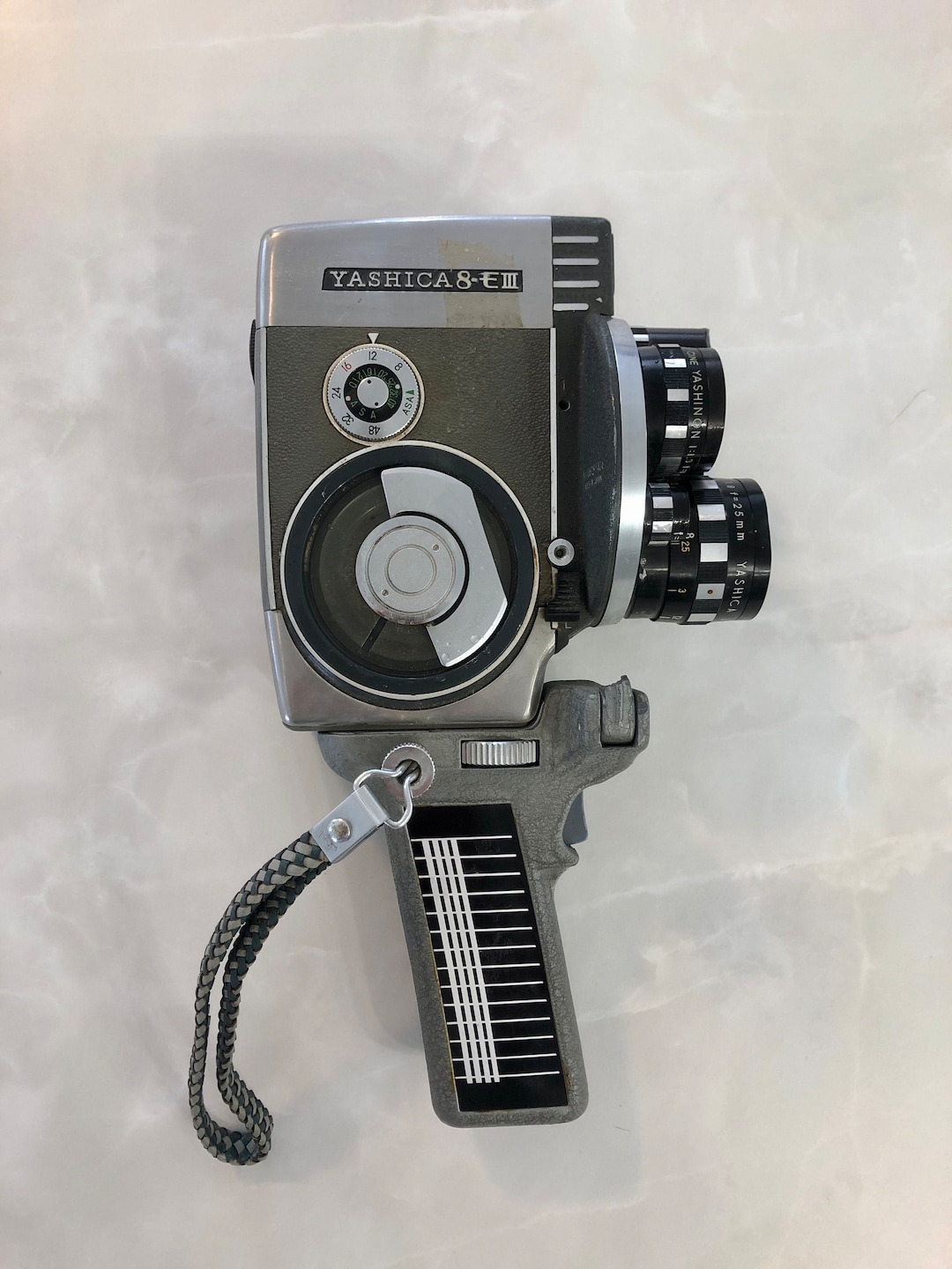 Vintage Yashica 8-E III Film Movie Camera With Pistol Grip Handle