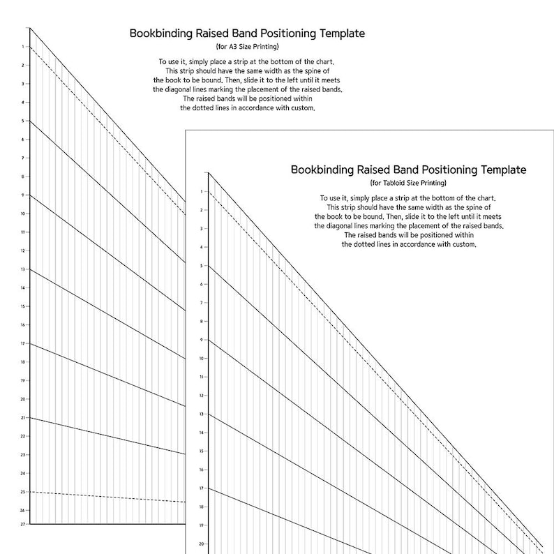 Bookbinding Layout Guide Template for Creating Raised Bands on a Book ...