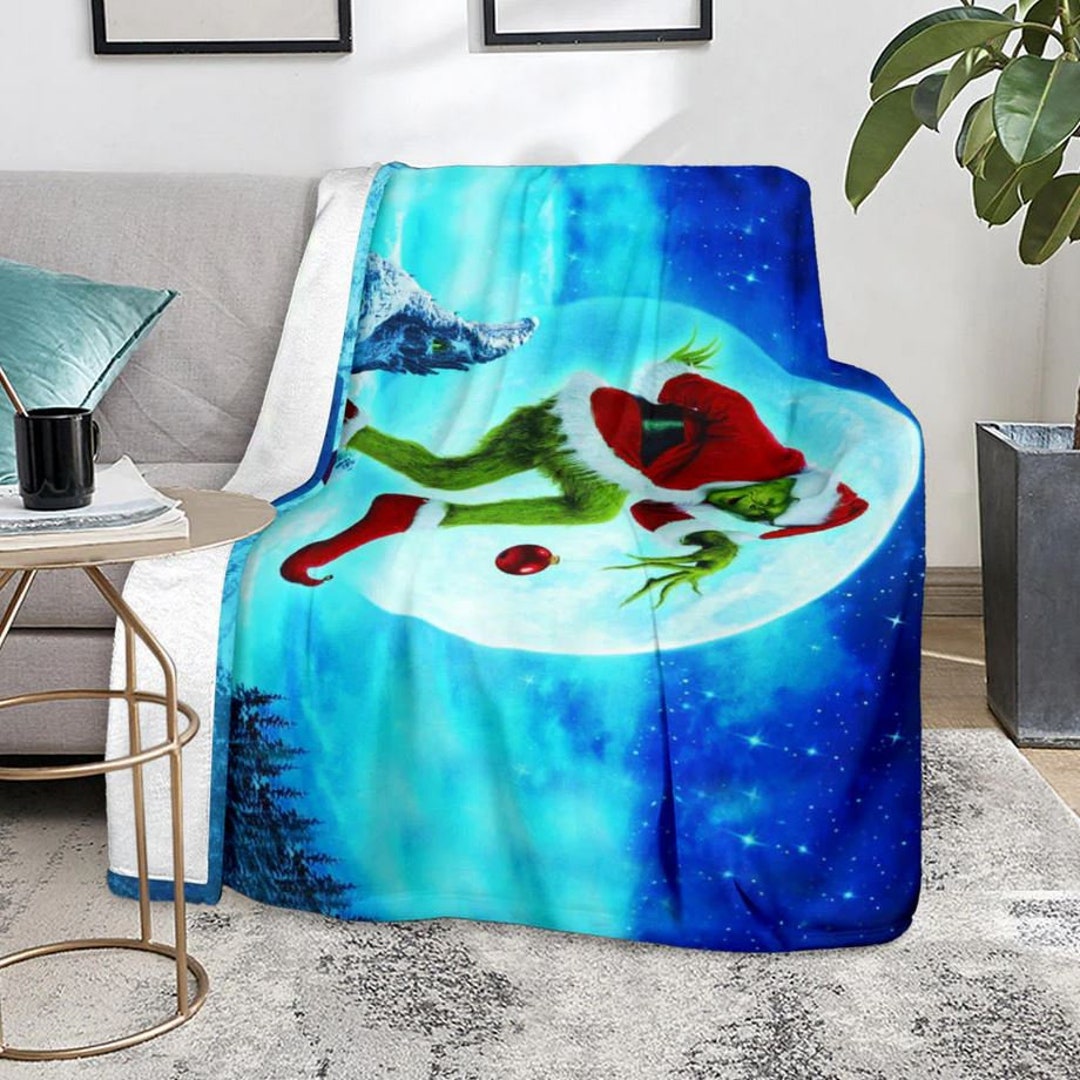 Grinch Blanket Christmas Blanket Throw Minky Blanket Heavy Etsy