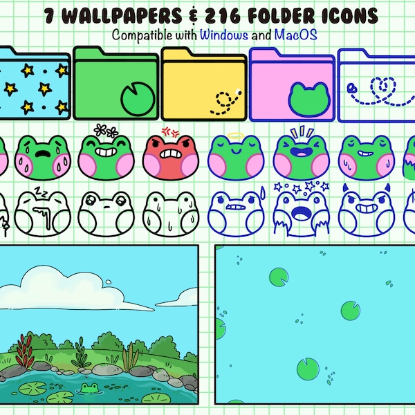 Frog Desktop Icons - Etsy