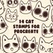 14 Cat Procreate Stamps. Cute Handrawn Brush Set for IPad + IPhone. Expression Brushes for Digital Planner. Emoji Doodles. Instant Download