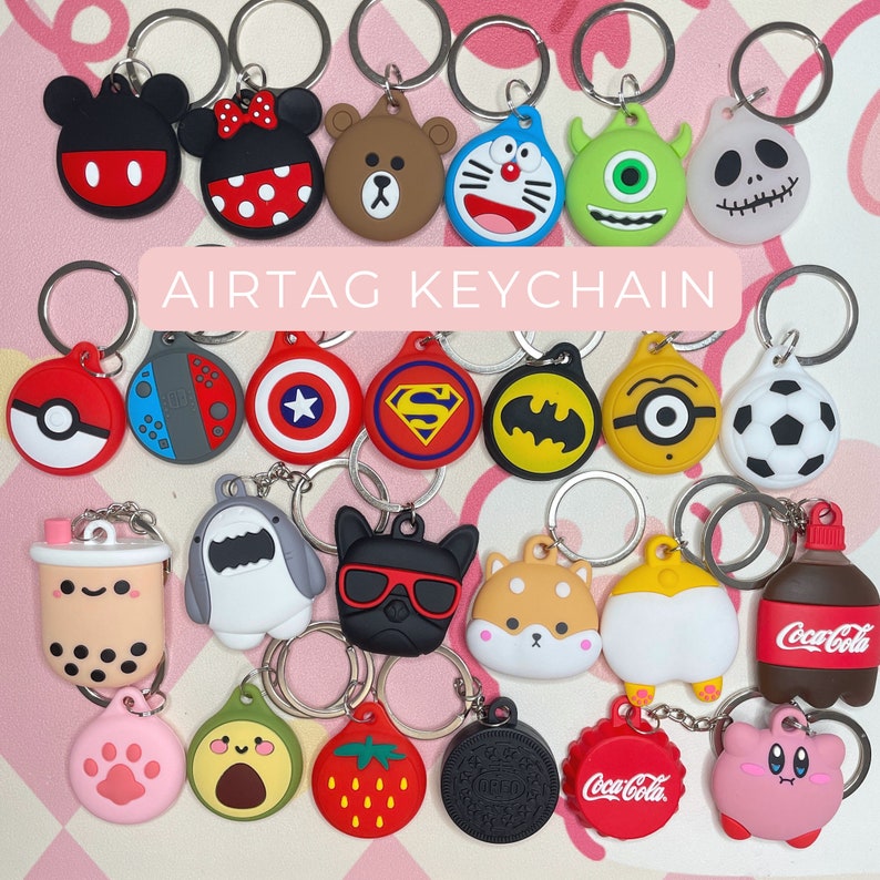 Cute Cartoon Airtag Holder Airtag Keychain Airtag Case Etsy