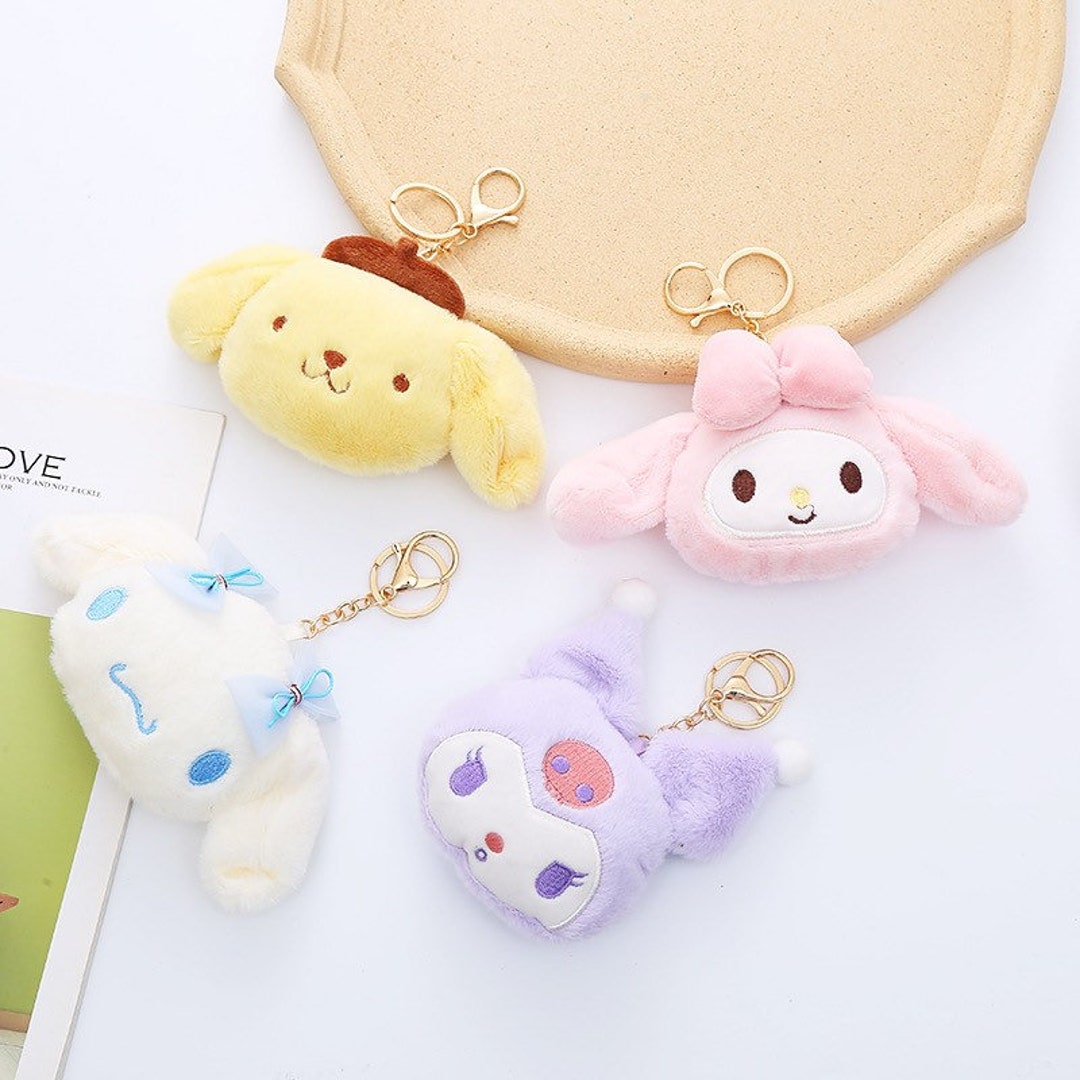 Kawaii Keychain, Sanrio Plush Keychain, Bag Decoration, Kuromi Charm, Cinnamoroll Keychain, My Melody, Pompompurin