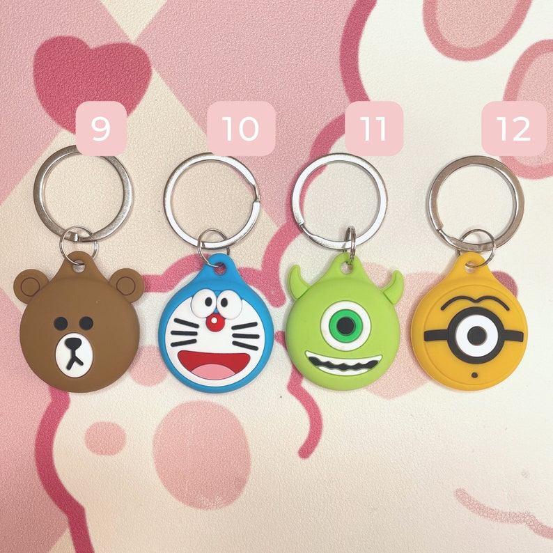 Cute Cartoon Airtag Holder Airtag Keychain Airtag Case Etsy
