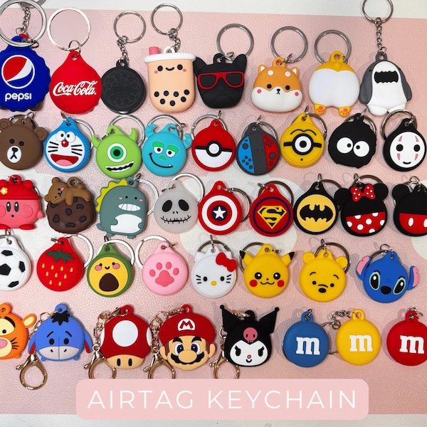Cute Cartoon AirTag Holder, AirTag Keychain, AirTag Case, AirTag Holder Keychain