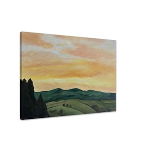 Cornish Moorland Sunset - Bodmin Moor, Cornwall Painting, Canvas Art Print, Landscape, Clouds