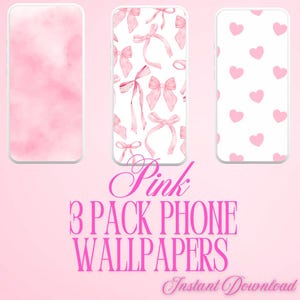 Pink Girly Wallpapers|Aesthetic Phone Backgrounds, Cute Phone Themes, Pastel Pink Screensavers, Floral & Heart Digital Art, Instant Download
