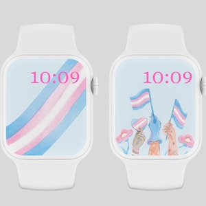 Sfondo Pride per Apple Watch, quadrante con bandiera Pride per Apple Watch, sfondo transgender, estetica trans, sfondo LGBTQ per smartwatch, orologio LGBTQ