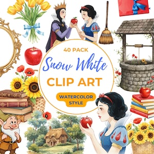 Snow White PNG Clipart Princess Instant Digital Download Use for Cricut, Gift For Makers & Children Evil Queen art Snow White printable,