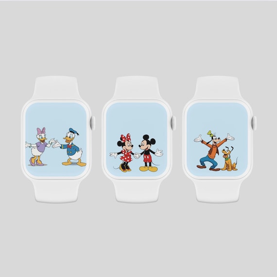 Mickey Mouse Apple Watch Wallpaper, Minnie Mouse Smartwatch Background, Cute Watch Face, Magic Kingdom Cartoon Character Watch Screensaver