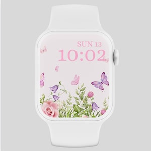 Apple Watch Wallpaper Face Design, Watch Background,Floral Smart Watch Wallpaper, Lock Screen Wallpaper, Wildflower Watch Digital Download,