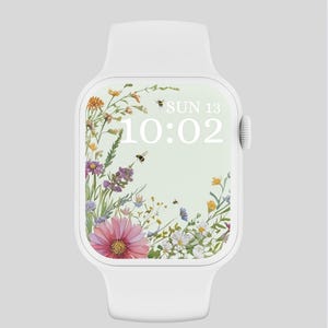 Apple Watch Wallpaper Face Design, Watch Background,Floral Smart Watch Wallpaper, Lock Screen Wallpaper, Wildflower Watch Digital Download,