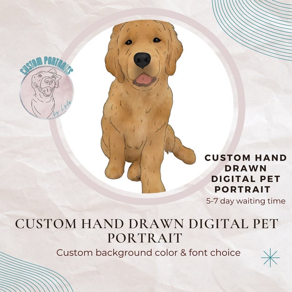 Custom Hand Drawn Pet Portrait