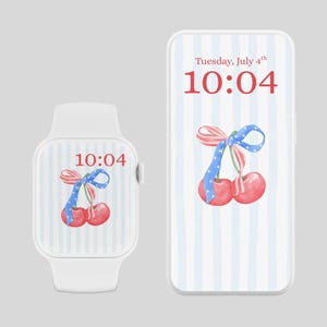 Sfondi estivi patriottici per il 4 luglio, quadrante dell'orologio per il Giorno dell'Indipendenza, sfondo del telefono, rosso bianco e blu estivo, telefono americano