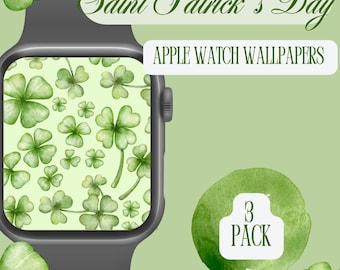 Set of 3 St. Patricks Day Apple Watch Wallpaper, St Patricks Day Apple Watch, Saint Patricks Day Apple Watch Wallpaper, Cute 4 Leaf Clover!