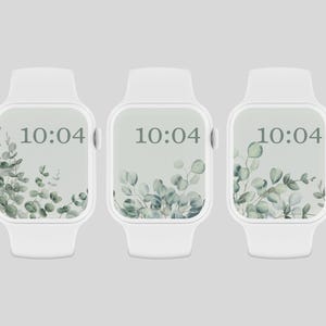 Sfondo per Apple Watch, design del quadrante, sfondo per smartwatch, sfondo per schermata di blocco, download digitale di Greenery Watch Baby Breath
