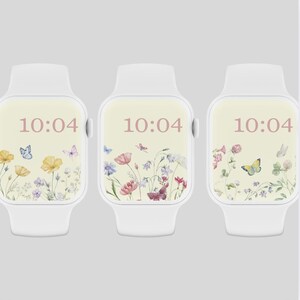 Apple Watch Wallpaper Face Design, Watch Background,Floral Smart Watch Wallpaper, Lock Screen Wallpaper, Wildflower Watch Digital Download,