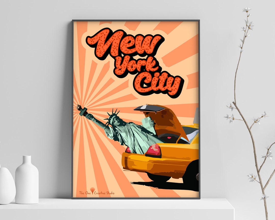 New York City Wall Art New York City Print. Retro Pop Art Etsy