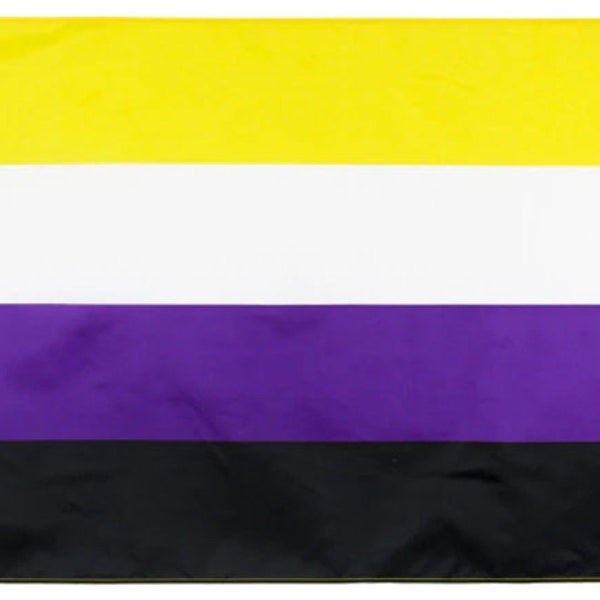 Nicht binär Fahne Flagge XL 90x150cm, non binary flag